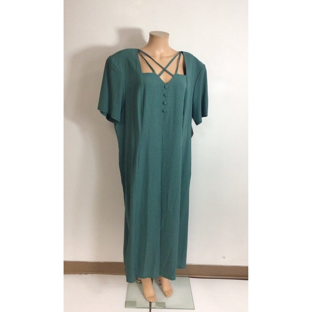 Fashion Bug 90’s Maxi Dress Y2K Friends Shoulder Pads Womens 26 New